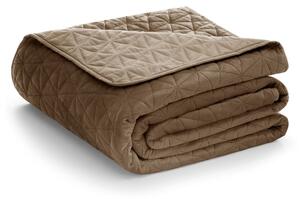 Copriletto trapuntato in velluto marrone chiaro 170x210 cm Laila - AmeliaHome