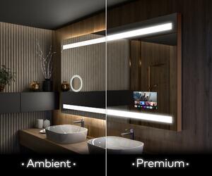 Rettangolare specchio bagno con luce LED L09 specchio retroilluminato da trucco con Specchio cosmetico, Tappetino riscaldante