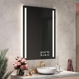 Rettangolare specchio bagno con luce LED L02 specchio retroilluminato da trucco con Specchio cosmetico, Tappetino riscaldante
