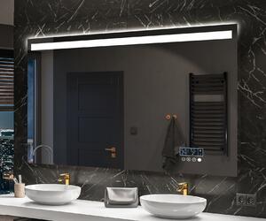 Specchio da parete moderno per bagno con luci L12 rettangolare specchio con cornice bianca
