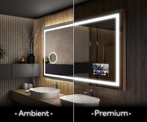Specchio bagno retroilluminato LED L15 smart specchio per bagno con Stazione meteo Wi-Fi sinistra, Altoparlante Bluetooth