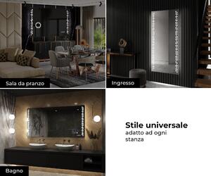 Specchio bagno retroilluminato LED smart L38 specchio per bagno con Stazione meteo Wi-Fi sinistra, Altoparlante Bluetooth