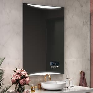 Specchio da parete moderno per bagno con luci L78 rettangolare specchio con cornice bianca