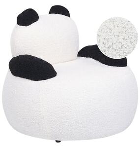 Sedia per animali Rivestimento in bouclé bianco e nero con braccioli Seduta d'arredo per bambini Design moderno Forma di panda Beliani