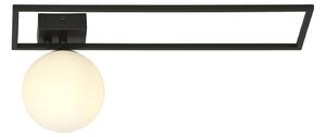Plafoniera Moderna 1 Luce Perseo 1130/1B Acciaio Nero Vetro Opale