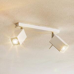 SOLLUX LIGHTING Faretto soffitto Square, bianco, 2 luci