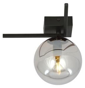 Plafoniera Moderna 1 Luce Perseo 1130/1G Acciaio Nero Vetro Fumè