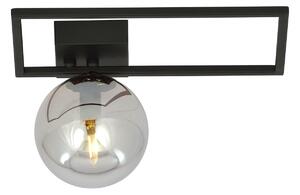 Plafoniera Moderna 1 Luce Perseo 1130/1D Acciaio Nero Vetro Fumè