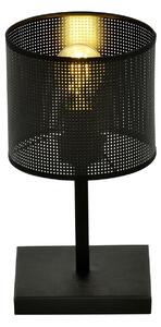 Lampada Da Tavolo Industrial 1 Luce Puro Acciaio Nero Paralume A Cilindro