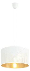 Sospensione Minimal 1 Luce Ladone In Acciaio Bianco E Oro
