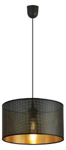 Sospensione Minimal 1 Luce Ladone In Acciaio Nero E Oro