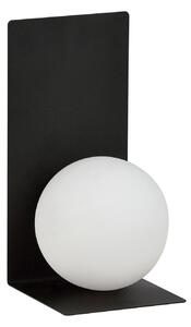 Applique Minimal 1 Luce Indiretta Pavaka Base Acciaio Nero E Vetro Opale