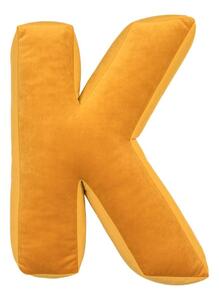 Cuscino in Velluto Giallo Lettera K - Betty's Home
