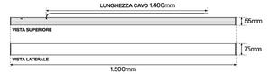 Lampada Lineare LED a Soffitto 55W 150cm Bianca, PHILIPS driver CCT Colore Bianco Variabile CCT