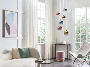 Plafoniera in vetro multicolore con 6 luci paralumi 149 cm soggiorno camera da letto stile moderno Beliani
