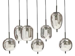 Lampadario in vetro argentato con 7 luci vetro 122 cm design moderno soggiorno contemporaneo Beliani