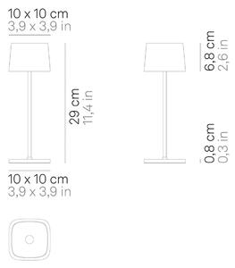 Zafferano Ofelia 3K lampada da tavolo ricaricabile IP65 salvia