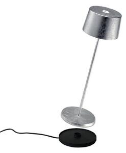 Zafferano Olivia 3K lampada da tavolo ricaricabile argento