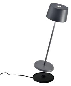 Zafferano Olivia 3K lampada da tavolo ricaricabile IP65 grigio