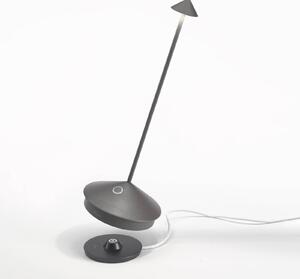 Zafferano Pina 3K lampada da tavolo ricaricabile IP54 grigio scuro
