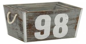 Set di 3 cassette in Legno cm 38x28x18 - LENNOX