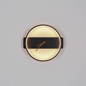 Globo Applique LED Sussy con orologio, nero, larga 32 cm
