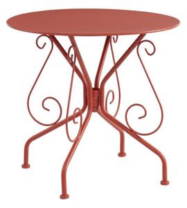 Tavolo da giardino in metallo effetto ferro battuto colore Terracotta - GUERMANTES