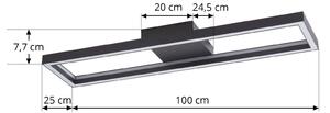 Lucande Smart LED plafoniera Tjado, 100 cm, nero, Tuya