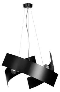Sospensione Moderna 1 Luce Wugu In Fasce Di Acciaio Nero