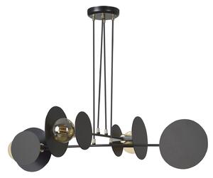 Lampadario Moderno 1 Luce Chong In Acciaio Nero Con Bracci