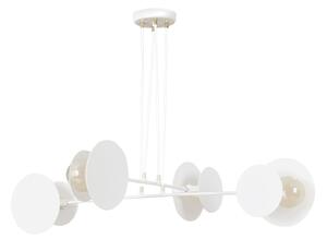 Lampadario Moderno 1 Luce Chong In Acciaio Bianco Con Bracci