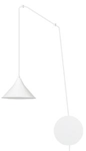 Sospensione Minimal 1 Luce Myrddin In Acciao Bianco E Paralume A Cono