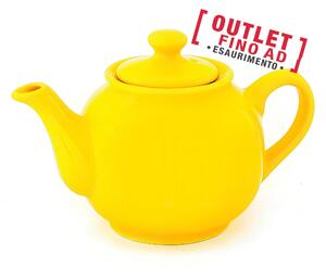 Teiera in ceramica 600 Ml monocolore Dimensione 22x15 xh19 cm lavabile in lavastoviglie colore giallo