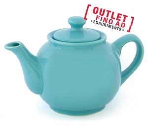 Teiera in ceramica 600 Ml monocolore Dimensione 22x15 xh19 cm lavabile in lavastoviglie colore Azzurro