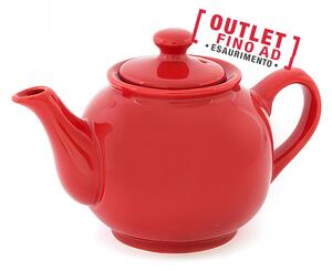 Teiera in ceramica 600 Ml monocolore Dimensione 22x15 xh19 cm lavabile in lavastoviglie colore Rosso