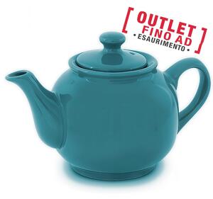 Teiera in ceramica 600 Ml monocolore Dimensione 22x15 xh19 cm lavabile in lavastoviglie colore Ottanio
