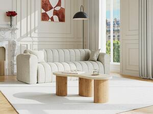 Tavolino in MDF Effetto travertino Beige e Naturale chiaro - ALOZYA