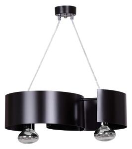 Lampadario Moderno 2 Luci Arciere In Acciao Nero E Cromo