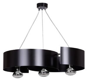 Lampadario Moderno 3 Luci Arciere In Acciao Nero E Cromo