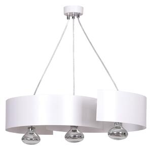 Lampadario Moderno 3 Luci Arciere In Acciao Bianco E Cromo