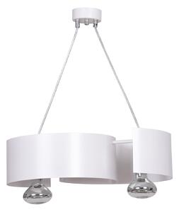 Lampadario Moderno 2 Luci Arciere In Acciao Bianco E Cromo