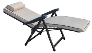 Poltrona Sdraio relax reclinabile in Tessuto cm 155x60x60 - MORTY - Beige