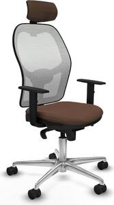 Sedia da ufficio con poggiatesta Piqueras y Crespo 1D086N2 Bianco Marrone scuro