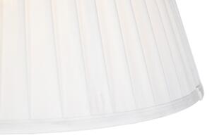 Lampada a sospensione con paralume plissettato color crema 35 cm - Acciaio Blitz I
