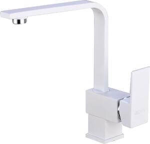 Rubinetto da lavello da cucina bianco orientabile | Rubinetto per lavello | Miscelatore per lavello | Rubinetto monocomando da cucina | Miscelatore monocomando per lavello da cucina