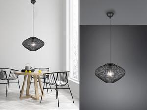 Lampada a sospensione COBAIN a 1 luce con paralume in metallo nero Ø38cm