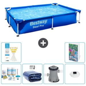 Bestway Steel Pro, piscina rettangolare - 221x150x43 cm - 5 pezzi, modello S160