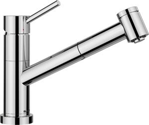 Miscelatore monocomando da cucina Blanco con doccetta KANO-S-F, cromato lucido, montaggio su finestra, ribaltabile 527969