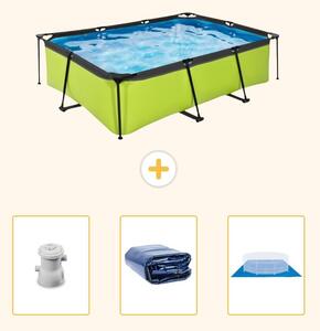 Piscina fuori terra rettangolare - 220x150x65 cm - 4 pezzi - SCB76