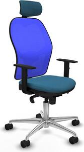 Sedia da ufficio con poggiatesta Piqueras y Crespo 1D086N2 Blu Verde petrolio